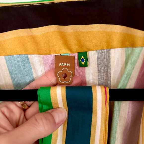 NWOT Farm Rio Women’s Rainbow Stripes Kimono - Picture 9 of 15